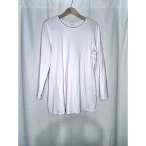 J. Jill Pure Soft Touch Cotton Light Baby Pink Long Sleeve Crewneck Cozy Top